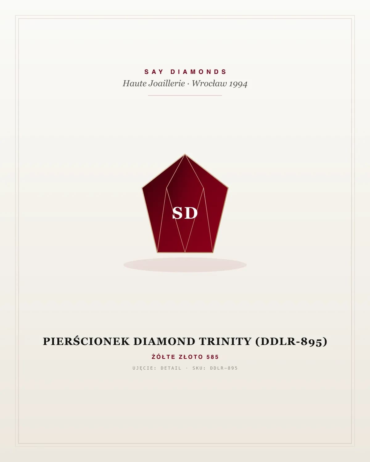 Pierścionek Diamond Trinity (DDLR-895) — Żółte złoto (detail)