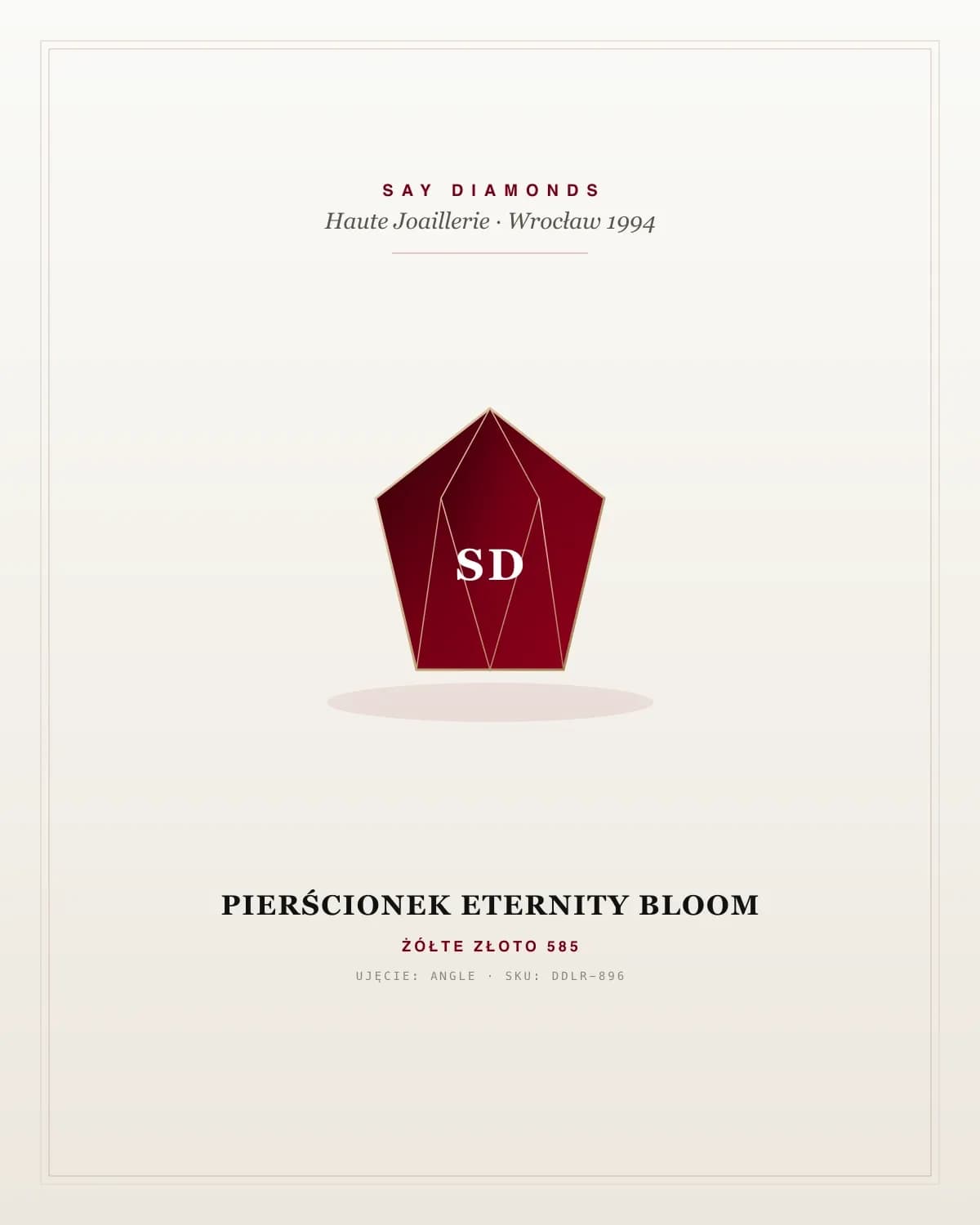 Pierścionek Eternity Bloom — Żółte złoto (angle)